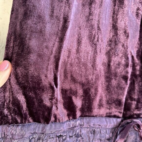 Whimsigoth Purple Dress XL 16/18 vtg Babydoll Velvet Crushed Taffeta Fairycore - Picture 13 of 13